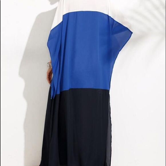 Color block slit maxi dress.  White , royal & navy. Washable,  great for… - Picture 5 of 16